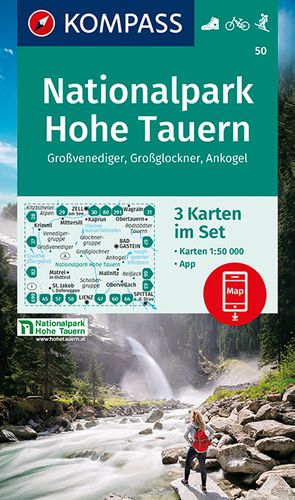 KOMPASS Wanderkarten-Set 50 Nationalpark Hohe Tauern, Großvenediger, Großglockner, Ankogel (3 Karten) 1:50.000 von KOMPASS-Karten GmbH