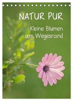 NATUR PUR Kleine Blumen am Wegesrand (Tischkalender 2024 DIN A5 hoch), CALVENDO Monatskalender von Dietzel,  Karin