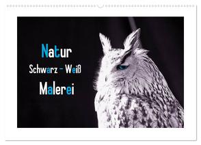 Natur schwarz – weiß Malerei (Wandkalender 2024 DIN A2 quer), CALVENDO Monatskalender von Riedel,  Tanja