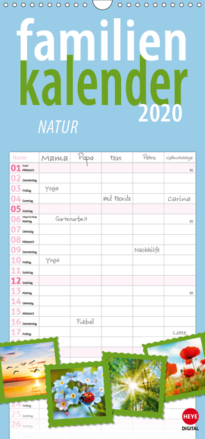 Natur (Wandkalender 2020 , 21 cm x 45 cm, hoch) von Digital,  Heye