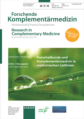 Naturheilkunde und Komplementärmedizin in medizinischen Leitlinien von Langhorst,  J.