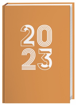 Neon Orange Kalenderbuch A5 2023. Taschenplaner in Neonorange – ein praktischer Blickfang! Cheftimer 2023 mit viel Raum für Notizen. Buch-Kalender mit Wochenkalendarium. von Heye