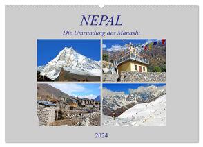 NEPAL, die Umrundung des Manaslu (Wandkalender 2024 DIN A2 quer), CALVENDO Monatskalender von Senff,  Ulrich