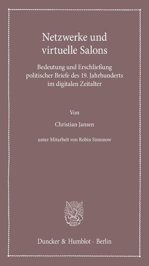 Netzwerke und virtuelle Salons. von Jansen,  Christian, Simonow,  Robin