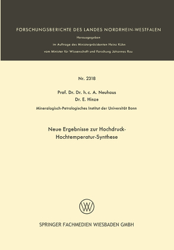 Neue Ergebnisse zur Hochdruck-Hochtemperatur-Synthese von Hinze,  E., Neuhaus,  A.