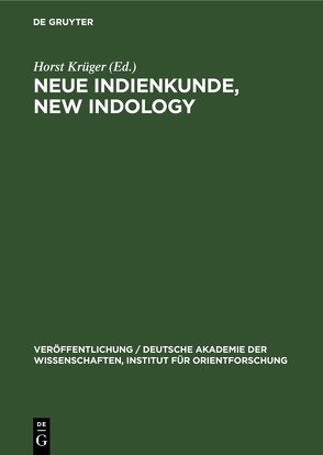 Neue Indienkunde, New Indology von Krüger,  Horst