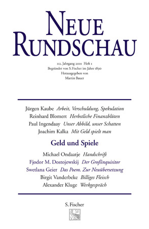 Neue Rundschau 2001/2 von Bauer,  Martin