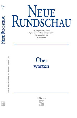 Neue Rundschau 2003/1 von Bauer,  Martin, Bong,  Jörg