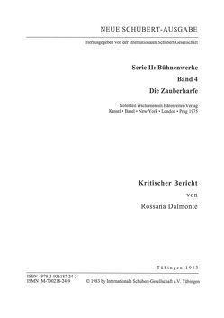 Neue Schubert-Ausgabe. Kritische Berichte / Bühnenwerke / Die Zauberharfe von Dalmonte,  Rossana