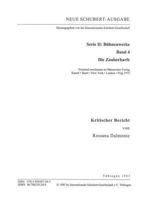 Neue Schubert-Ausgabe. Kritische Berichte / Bühnenwerke / Die Zauberharfe von Dalmonte,  Rossana