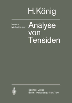 Neuere Methoden zur Analyse von Tensiden von König,  Hans