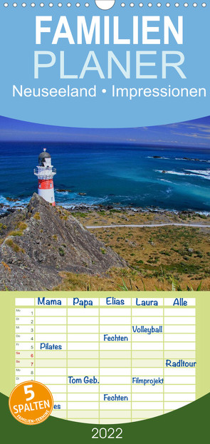 Familienplaner Neuseeland • Impressionen (Wandkalender 2022 , 21 cm x 45 cm, hoch) von Stanzer,  Elisabeth