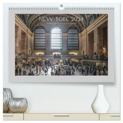 New York – Von Brooklyn zur Grand Central Station (hochwertiger Premium Wandkalender 2024 DIN A2 quer), Kunstdruck in Hochglanz von Ermel,  Michael