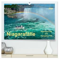 Niagarafälle – American Falls und Horseshoe Fall (hochwertiger Premium Wandkalender 2024 DIN A2 quer), Kunstdruck in Hochglanz von Roder,  Peter