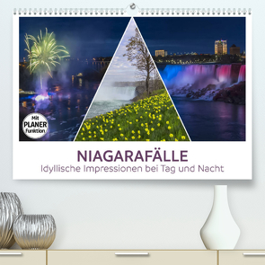 NIAGARAFÄLLE Idyllische Impressionen bei Tag und Nacht (Premium, hochwertiger DIN A2 Wandkalender 2023, Kunstdruck in Hochglanz) von Viola,  Melanie