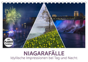 NIAGARAFÄLLE Idyllische Impressionen bei Tag und Nacht (Tischkalender 2023 DIN A5 quer) von Viola,  Melanie