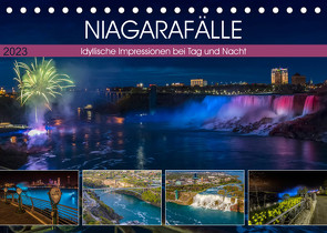 NIAGARAFÄLLE Idyllische Impressionen bei Tag und Nacht (Tischkalender 2023 DIN A5 quer) von Viola,  Melanie