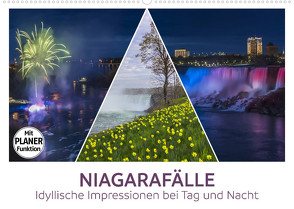 NIAGARAFÄLLE Idyllische Impressionen bei Tag und Nacht (Wandkalender 2023 DIN A2 quer) von Viola,  Melanie