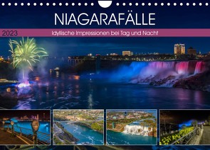 NIAGARAFÄLLE Idyllische Impressionen bei Tag und Nacht (Wandkalender 2023 DIN A4 quer) von Viola,  Melanie