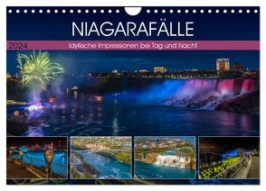 NIAGARAFÄLLE Idyllische Impressionen bei Tag und Nacht (Wandkalender 2024 DIN A4 quer), CALVENDO Monatskalender von Viola,  Melanie