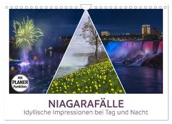 NIAGARAFÄLLE Idyllische Impressionen bei Tag und Nacht (Wandkalender 2024 DIN A4 quer), CALVENDO Monatskalender von Viola,  Melanie