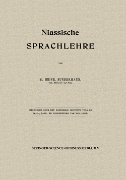 Niassische Sprachlehre von Sundermann,  Heinr.