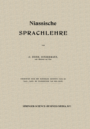 Niassische Sprachlehre von Sundermann,  Heinr.