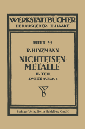 Nichteisenmetalle von Hinzmann,  Reinhold