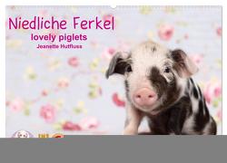 Niedliche Ferkel lovely piglets 2024 (Wandkalender 2024 DIN A2 quer), CALVENDO Monatskalender von Hutfluss,  Jeanette