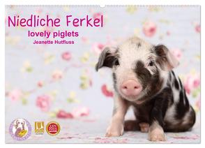 Niedliche Ferkel lovely piglets 2024 (Wandkalender 2024 DIN A2 quer), CALVENDO Monatskalender von Hutfluss,  Jeanette