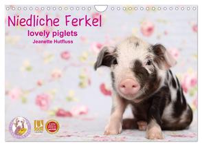 Niedliche Ferkel lovely piglets 2024 (Wandkalender 2024 DIN A4 quer), CALVENDO Monatskalender von Hutfluss,  Jeanette