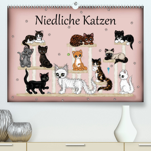 Niedliche Katzen (Premium, hochwertiger DIN A2 Wandkalender 2022, Kunstdruck in Hochglanz) von Creation / Petra Haberhauer,  Pezi