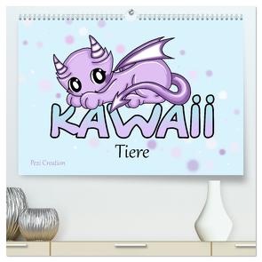 niedliche Kawaii Tiere (hochwertiger Premium Wandkalender 2024 DIN A2 quer), Kunstdruck in Hochglanz von Creation / Petra Haberhauer,  Pezi