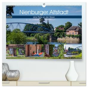 Nienburger Altstadt, eine Perle an der Weser (hochwertiger Premium Wandkalender 2024 DIN A2 quer), Kunstdruck in Hochglanz von Riedel,  Tanja