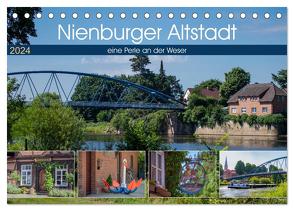 Nienburger Altstadt, eine Perle an der Weser (Tischkalender 2024 DIN A5 quer), CALVENDO Monatskalender von Riedel,  Tanja