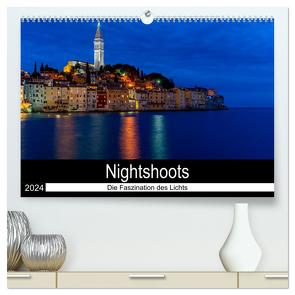 Nightshoots – Die Faszination des Lichts (hochwertiger Premium Wandkalender 2024 DIN A2 quer), Kunstdruck in Hochglanz von van Dutch,  Tom