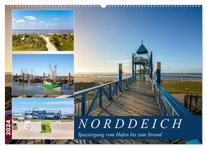 Norddeich Spaziergang vom Hafen bis zum Strand (Wandkalender 2024 DIN A2 quer), CALVENDO Monatskalender von Dreegmeyer,  A.