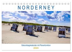 NORDERNEY Geburtstagskalender mit Planerfunktion (Tischkalender 2024 DIN A5 quer), CALVENDO Monatskalender von Dreegmeyer,  Andrea