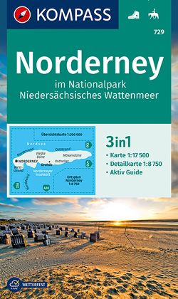 KOMPASS Wanderkarte 729 Norderney im Nationalpark Niedersächsisches Wattenmeer 1:17.500 von KOMPASS-Karten GmbH