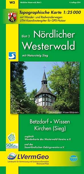 Nördlicher Westerwald, Blatt 3, Betzdorf, Wissen, Kirchen (Sieg), (WR) von Landesamt für Vermessung und Geobasisinformation Rheinland-Pfalz