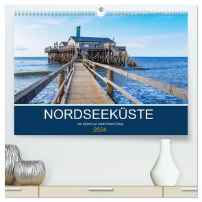 Nordseeküste Am Strand von Sankt Peter-Ording (hochwertiger Premium Wandkalender 2024 DIN A2 quer), Kunstdruck in Hochglanz von Falke,  Manuela