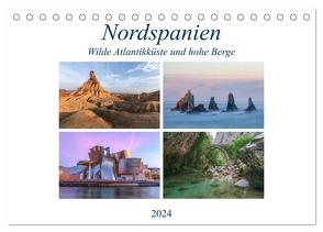 Nordspanien, wilde Atlantikküste und hohe Berge (Tischkalender 2024 DIN A5 quer), CALVENDO Monatskalender von Kruse,  Joana