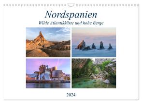 Nordspanien, wilde Atlantikküste und hohe Berge (Wandkalender 2024 DIN A3 quer), CALVENDO Monatskalender von Kruse,  Joana