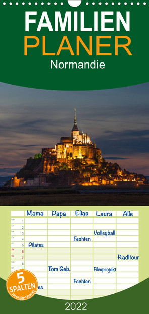 Familienplaner Normandie (Wandkalender 2022 , 21 cm x 45 cm, hoch) von Gräbner,  Holger