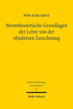 Normtheoretische Grundlagen der Lehre von der objektiven Zurechnung von Schladitz,  Pepe