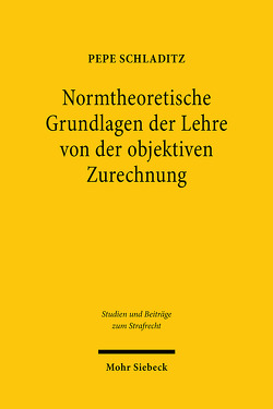 Normtheoretische Grundlagen der Lehre von der objektiven Zurechnung von Schladitz,  Pepe