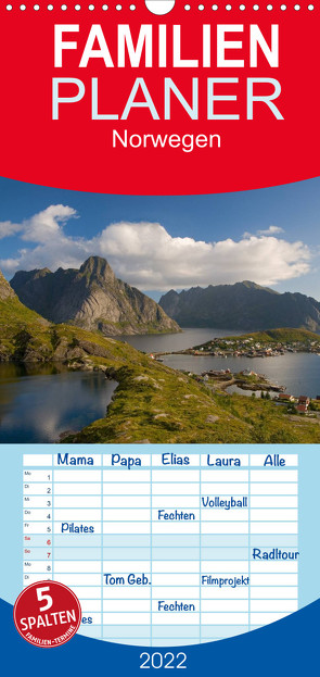 Norwegen – Familienplaner hoch (Wandkalender 2022 , 21 cm x 45 cm, hoch) von Dauerer,  Jörg