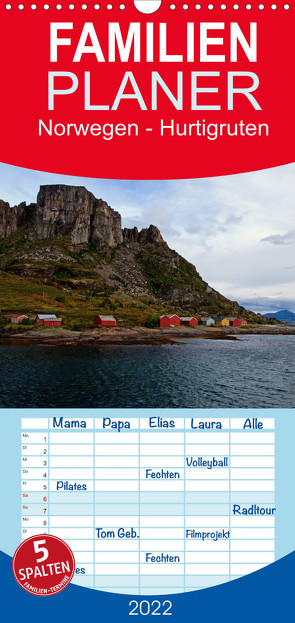 Norwegen – Hurtigruten – Familienplaner hoch (Wandkalender 2022 , 21 cm x 45 cm, hoch) von Enders,  Borg