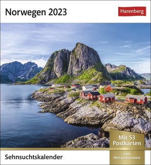 Norwegen Sehnsuchtskalender 2023. Urlaubsträume in einem Tischkalender im Postkartenformat. Jede Woche tolle Eindrücke verpackt in einen kleinen Foto-Kalender. Auch zum Aufhängen. von Härtrich,  Thomas