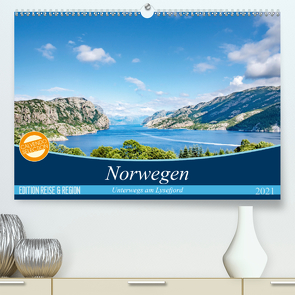 Norwegen – Unterwegs am Lysefjord (Premium, hochwertiger DIN A2 Wandkalender 2021, Kunstdruck in Hochglanz) von Edel-One